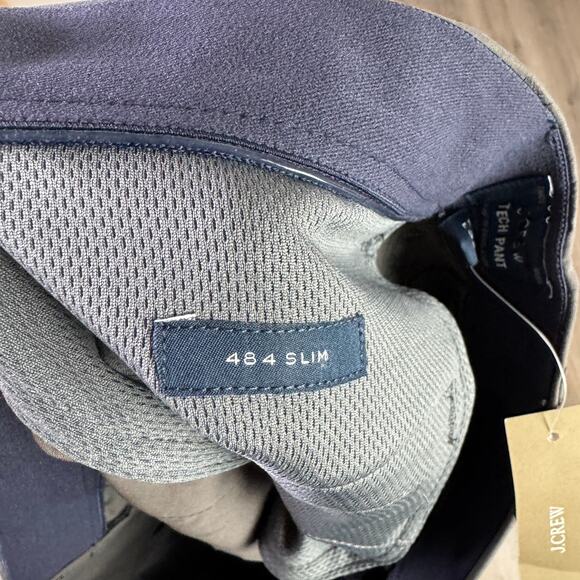 J.Crew 484 Slim Tech Pants Mens 31x32 Gray Stretch Performance Tapered Leg Chino - Picture 7 of 9